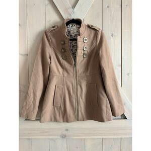Anthropology Tulle wool peacoat button jacket women’s size small s tan brown